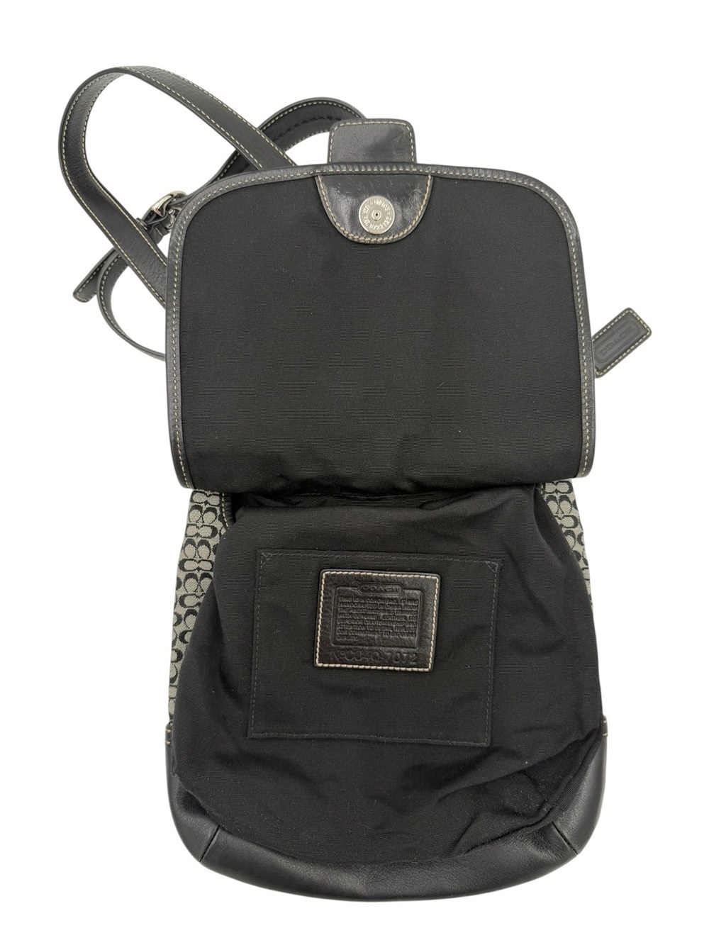 Vintage Y2K Coach Soho Signature Flap Bag Style 7072 Black Gray Jacquard - Picture 6 of 10